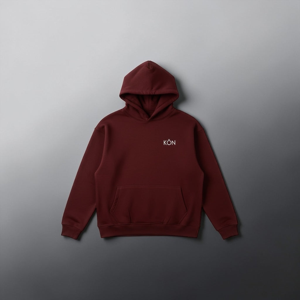 Burgundy KŌN Basic Sweatshirt | Organic Cotton Double-Layered Essential