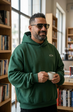 Dark green KŌN Sweatshirt - Organic Cotton Double-Layered Essential