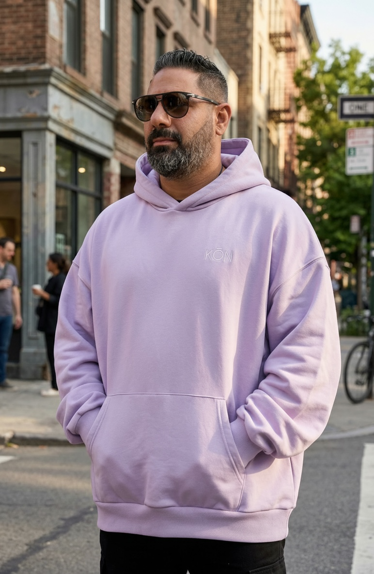 Lavender KŌN Basic Sweatshirt | Organic Cotton Double-Layered Essential