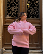 Pink KŌN Basic Sweatshirt | Organic Cotton Double-Layered Essential