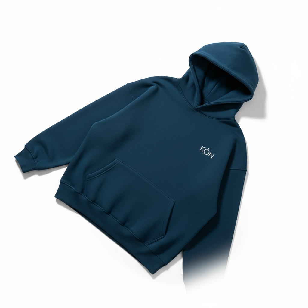 Navy KŌN Basic Sweatshirt | Organic Cotton Double-Layered Essential