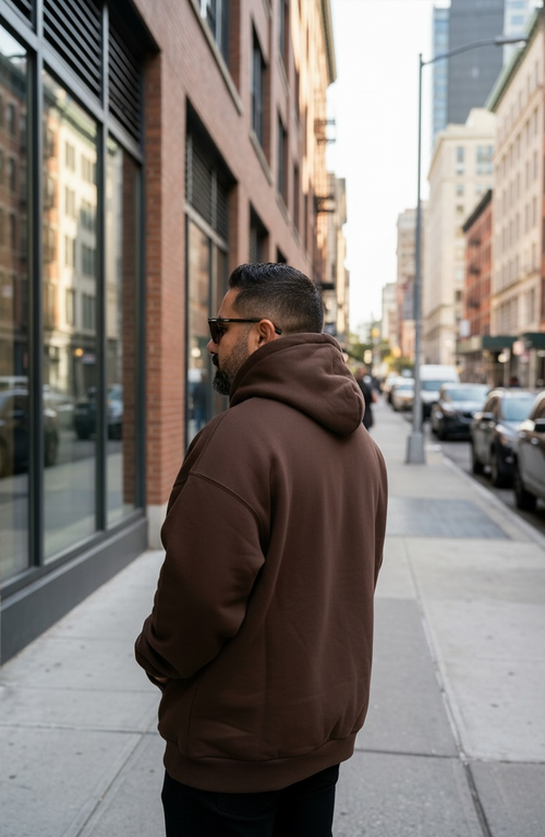 Brown KŌN Sweatshirt | Organic Cotton Double-Layered Essential