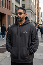 Grey KŌN Basic Sweatshirt | Organic Cotton Double-Layered Essential