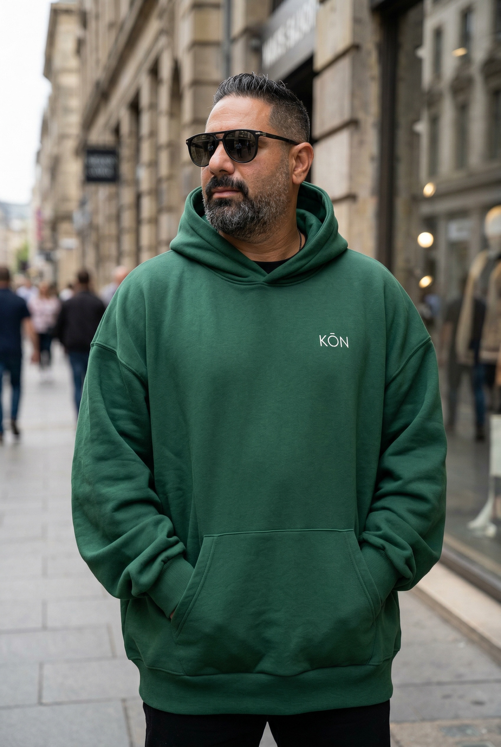 Dark green KŌN Sweatshirt - Organic Cotton Double-Layered Essential