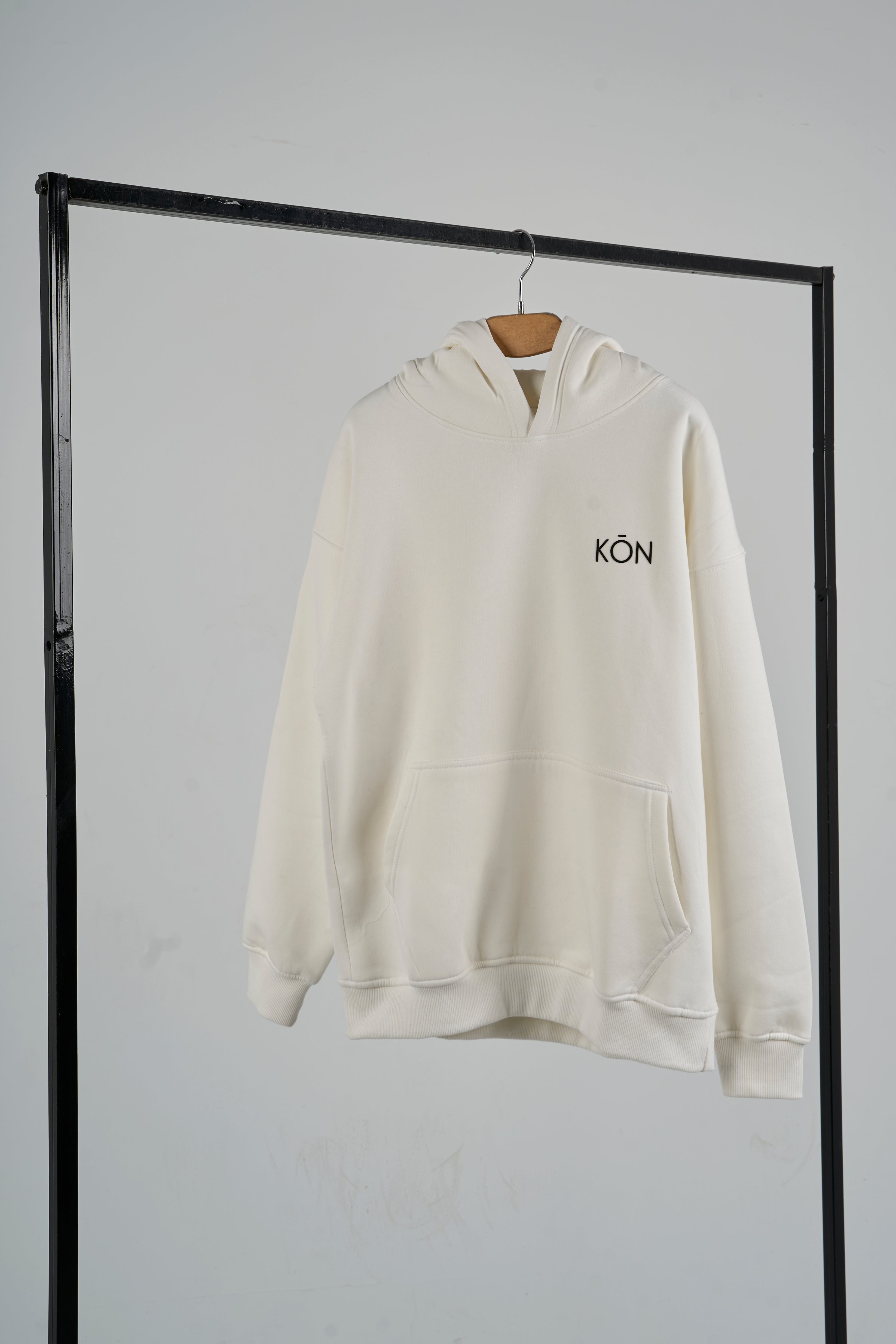 White KŌN Sweatshirt - Organic Cotton Double-Layered Essential