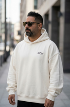 White KŌN Sweatshirt - Organic Cotton Double-Layered Essential