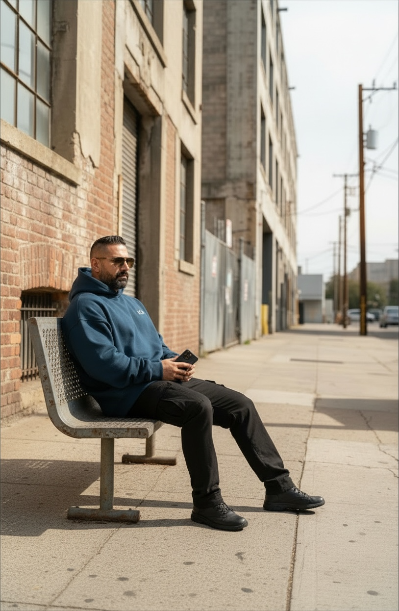 Navy KŌN Basic Sweatshirt | Organic Cotton Double-Layered Essential