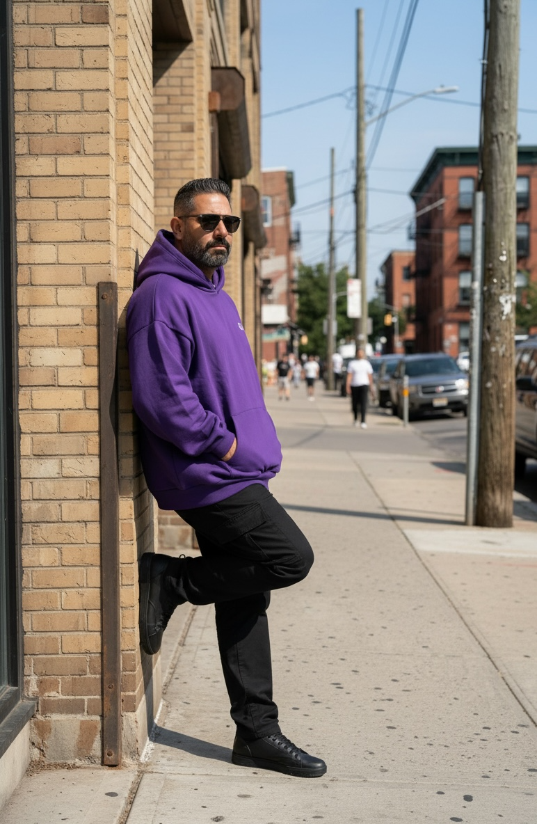 Dark purple KŌN Basic Sweatshirt | Organic Cotton Double-Layered Essential