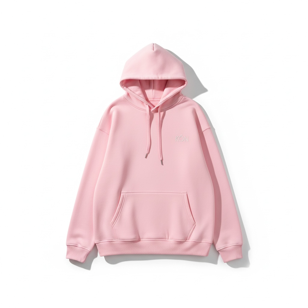 Pink KŌN Basic Sweatshirt | Organic Cotton Double-Layered Essential