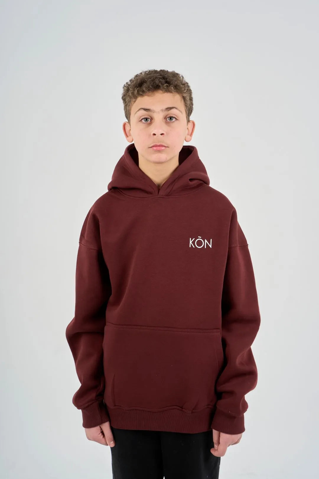 Burgundy KŌN Basic Sweatshirt | Organic Cotton Double-Layered Essential